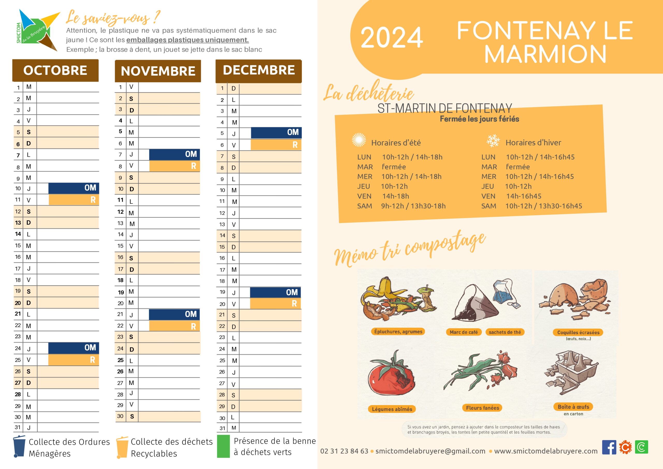 Calendrier de collecte 2024 | SMICTOM